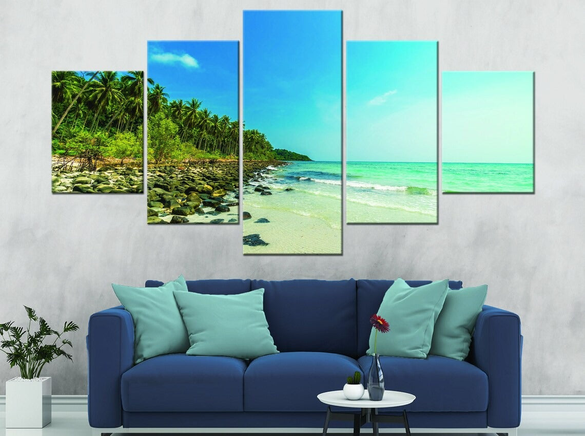 Caribbean Beach Canvas Wall Art