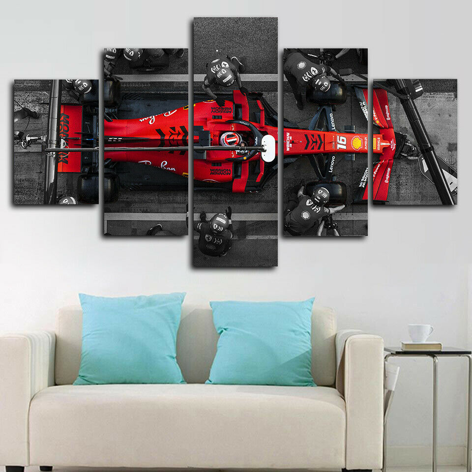 Charles Leclerc F1 Ferrari Pit Stop Canvas Wall Art
