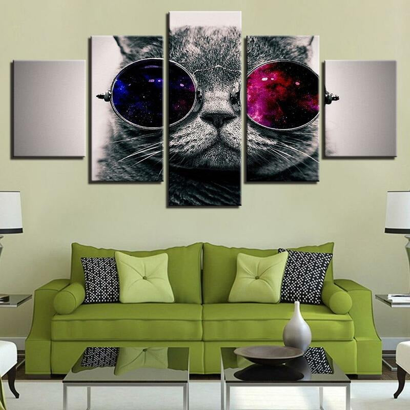 Cheeky Cute Cat Canvas Wall Art