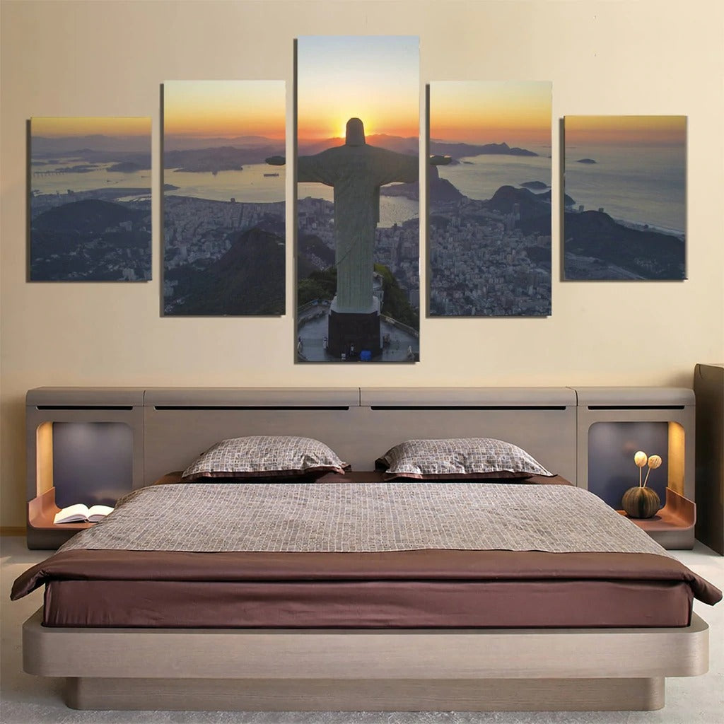Christ The Redeemer Statue Canvas Wall Art