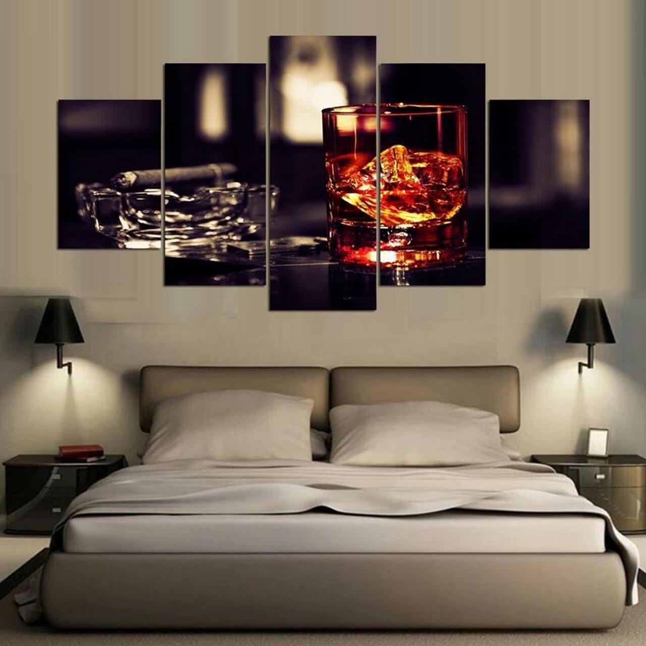 Cigar And Whiskey Canvas Wall Art