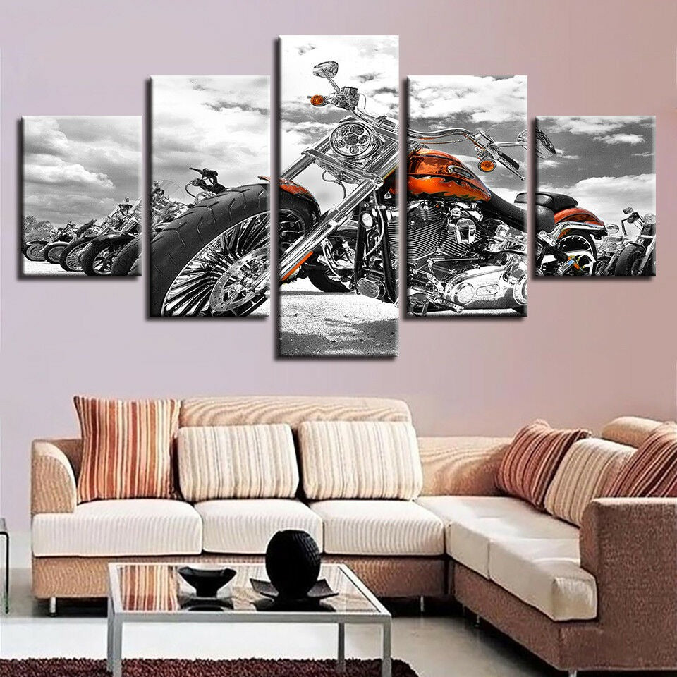 Classic Motorcycle Canvas Wall Art