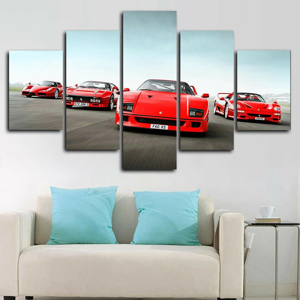 Classic Red Ferrari Racing F40 Canvas Wall Art