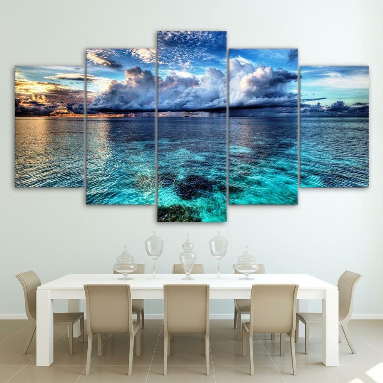 Clouds Among Sea Canvas Wall Art