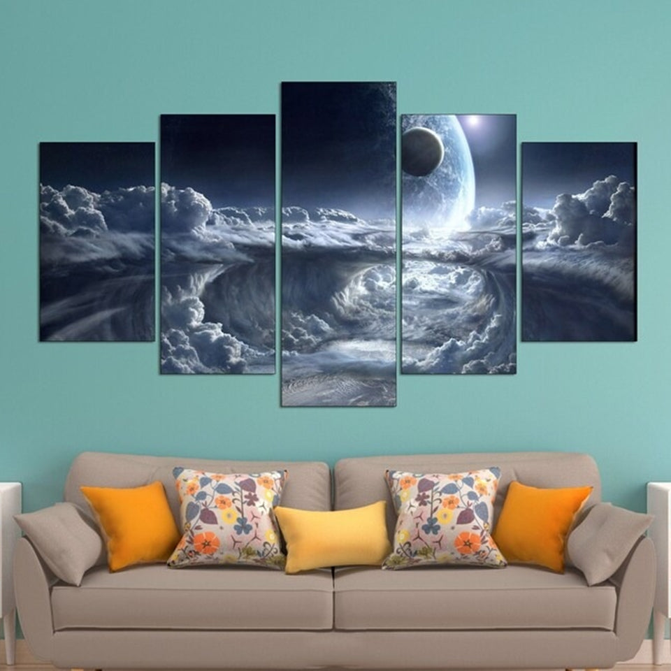 Clouds On The Planet Canvas Wall Art