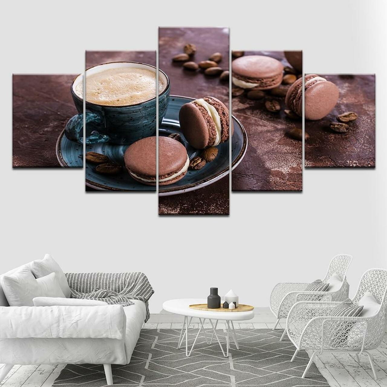 Coffee Macaron Canvas Wall Art