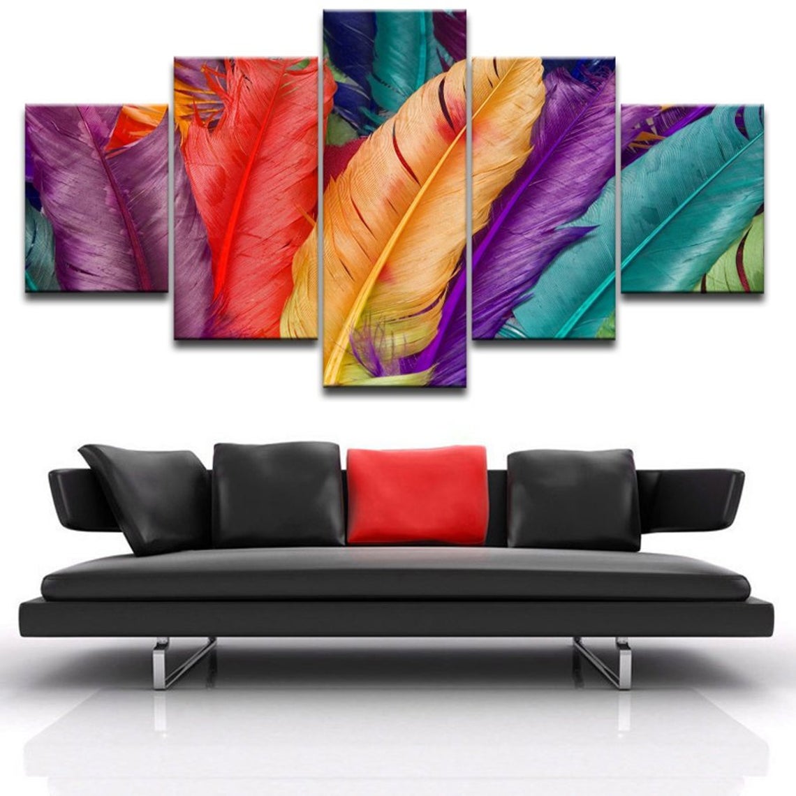 Colorful Feather Canvas Wall Art