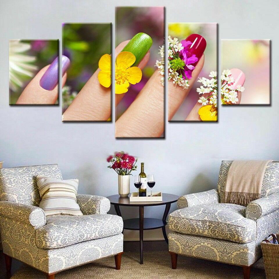 Colorful Nail Art Beauty Canvas Wall Art
