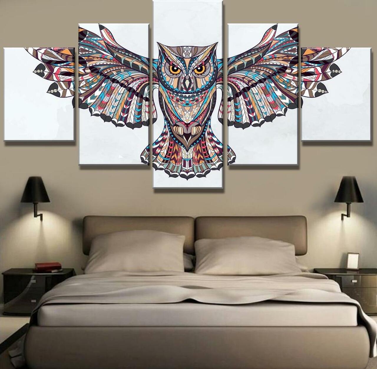 Colorful Owl Canvas Wall Art