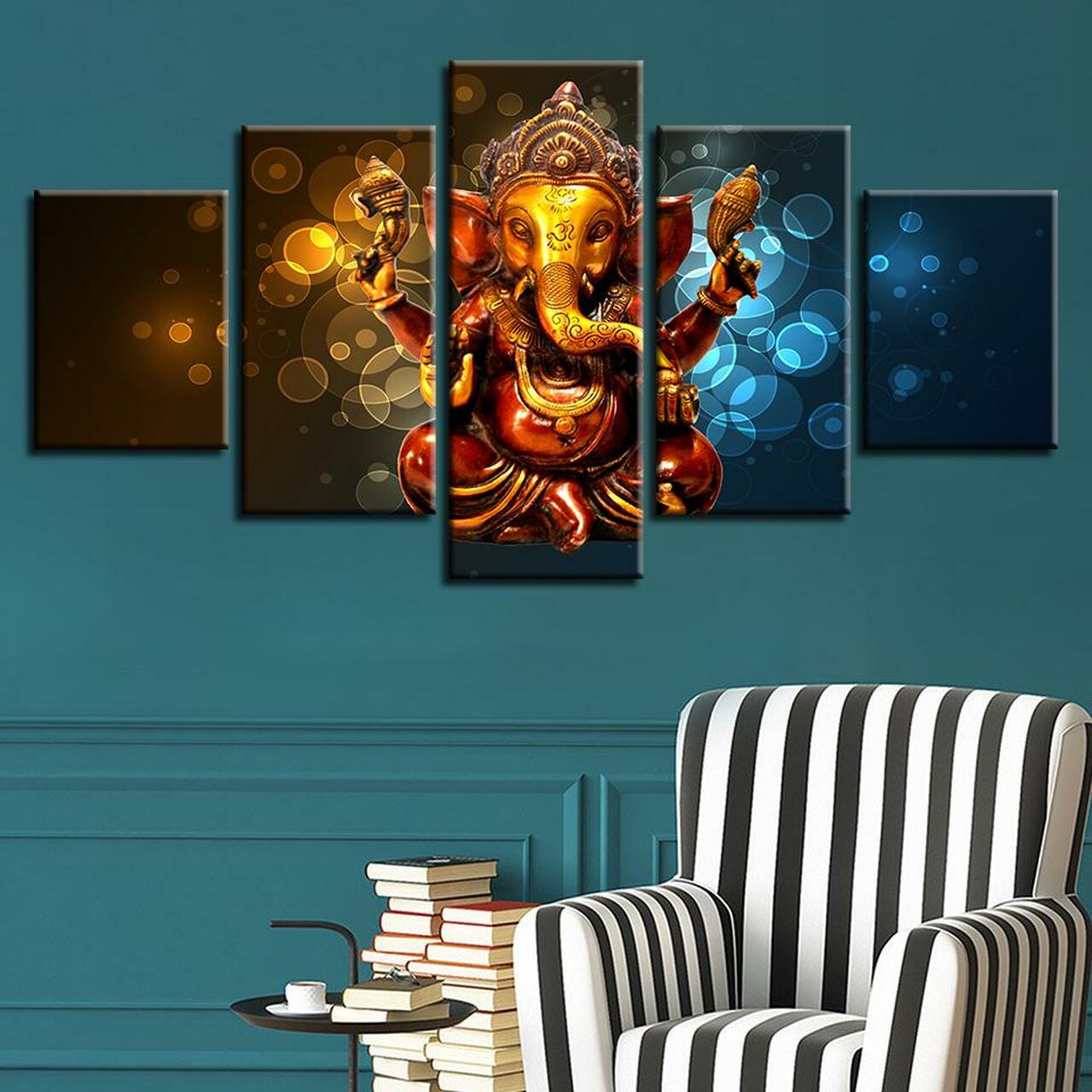 Colors Of Ganesha Canvas Wall Art
