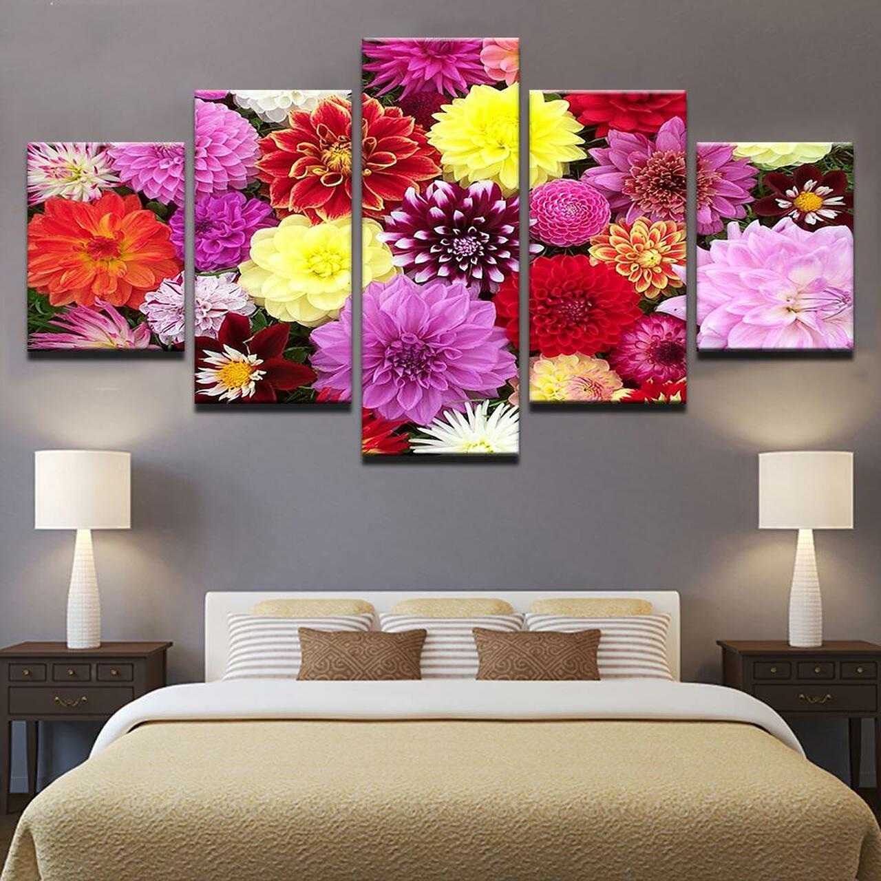 Dahlia A Plenty Canvas Wall Art