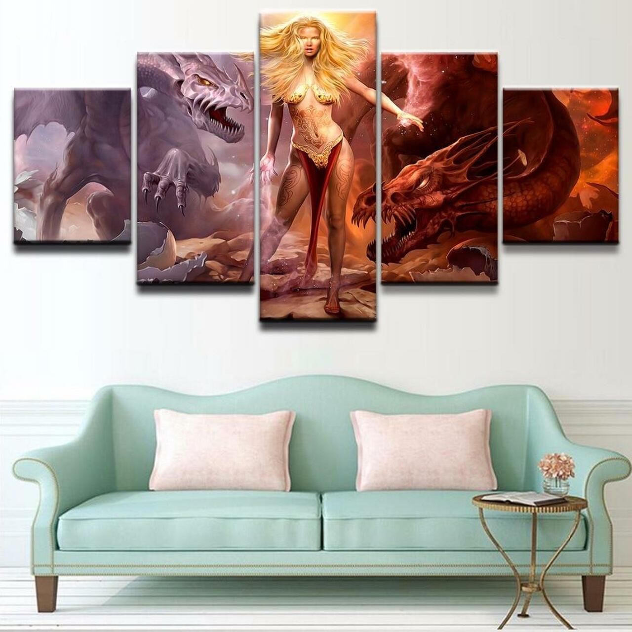 Dark Dragons Canvas Wall Art