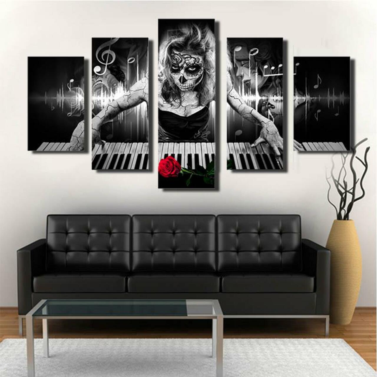 Dead Girl On Piano Canvas Wall Art