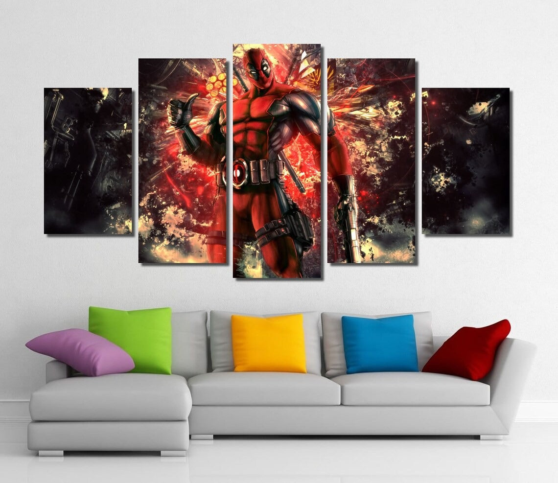 Deadpool Marvel Comic Super Hero Canvas Wall Art