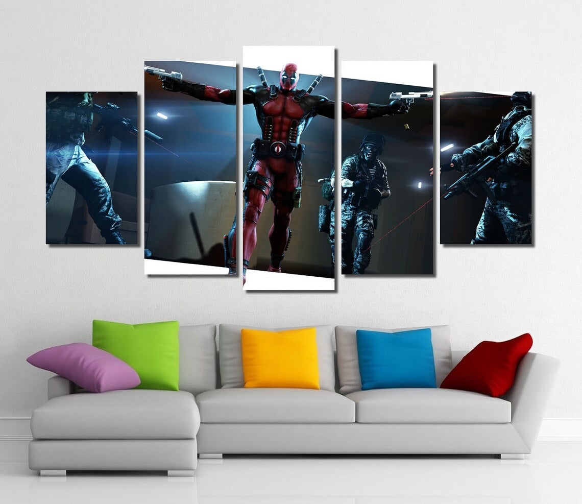 Deadpool With A Mouth Marvel Super Hero Canvas Wall Art