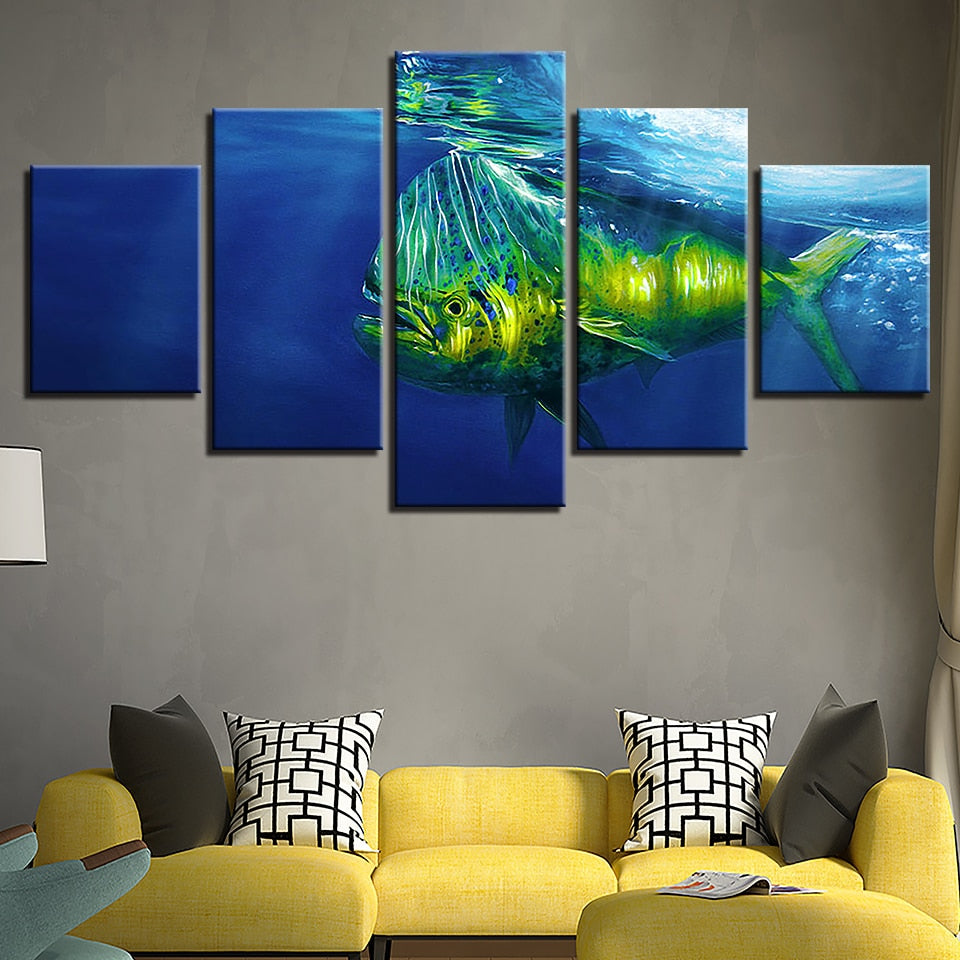 Deep Blue Sea Big Fish Underwater Canvas Wall Art