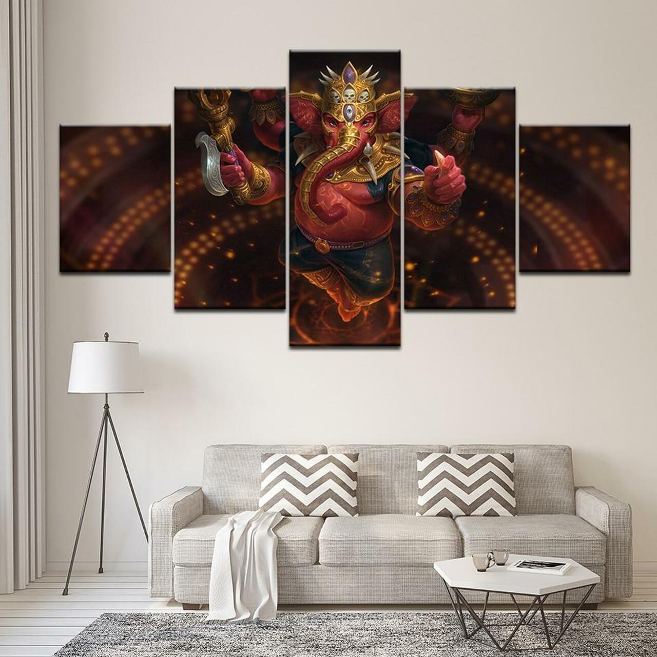 Dragon Ganesha Canvas Wall Art