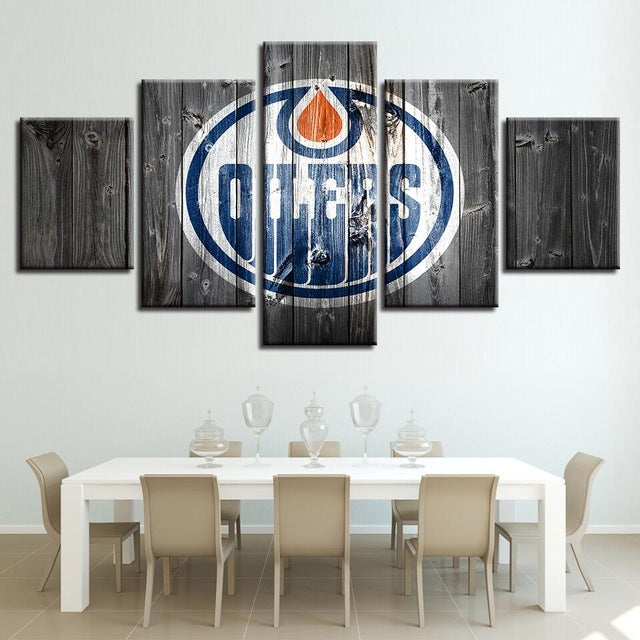 Edmonton Oilers Sports Team Ation Canvas Wall Art