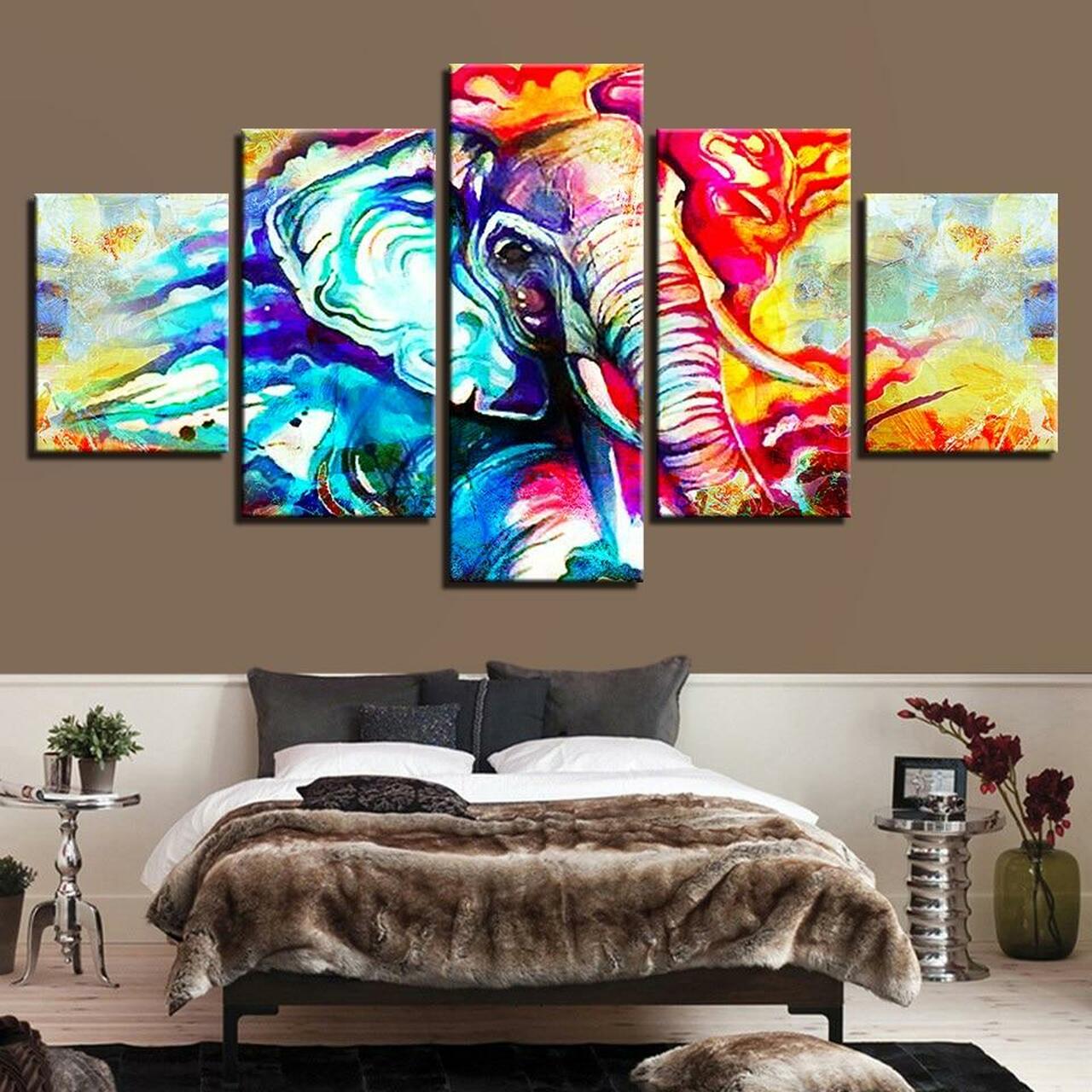 Elephant Graffiti Canvas Wall Art