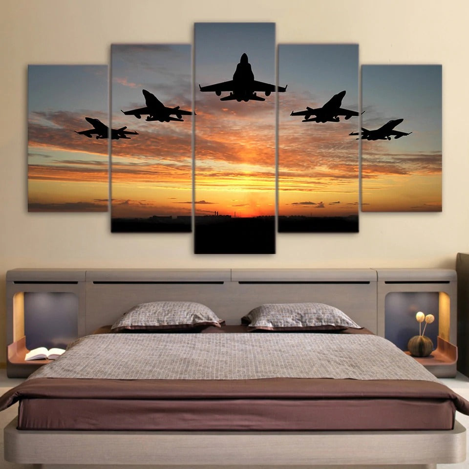 Fighter Jets Airforce Airplanes Sunset Canvas Wall Art Fighter Jets Airforce Airplanes Sunset Canvas Wall Art