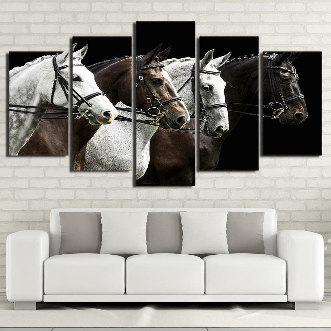 Four Horses Canvas Wall Art
