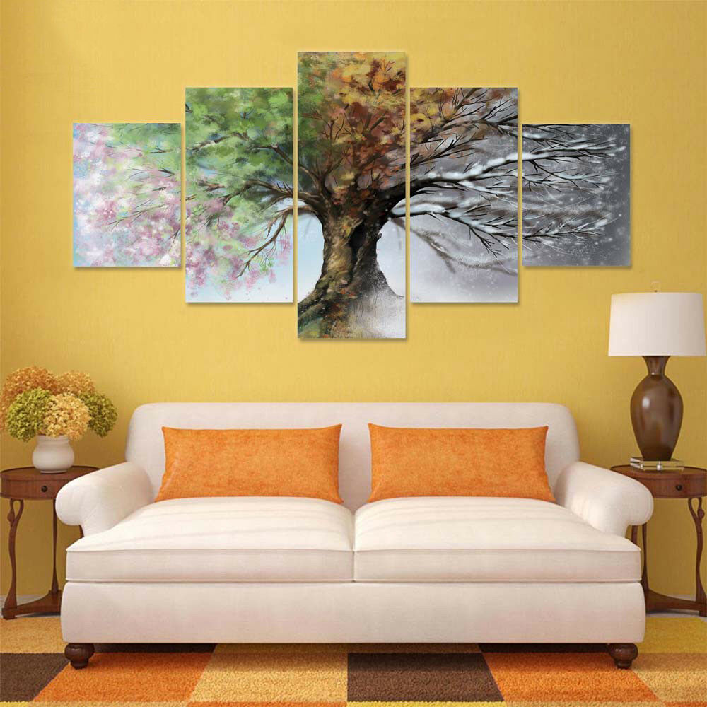 Four Seasons Tree Canvas Wall Art
