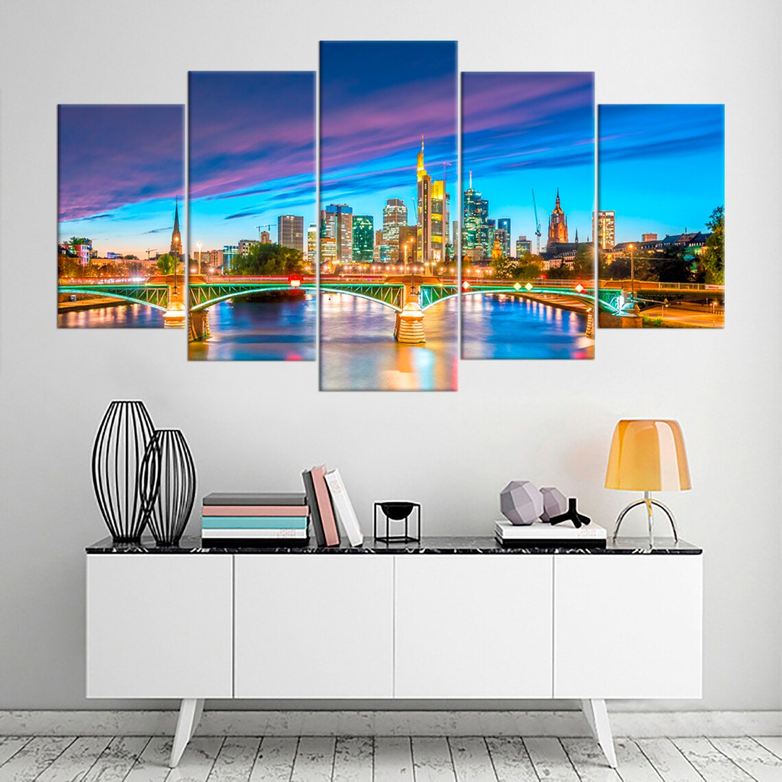 Frankfurt City Skyline Canvas Wall Art
