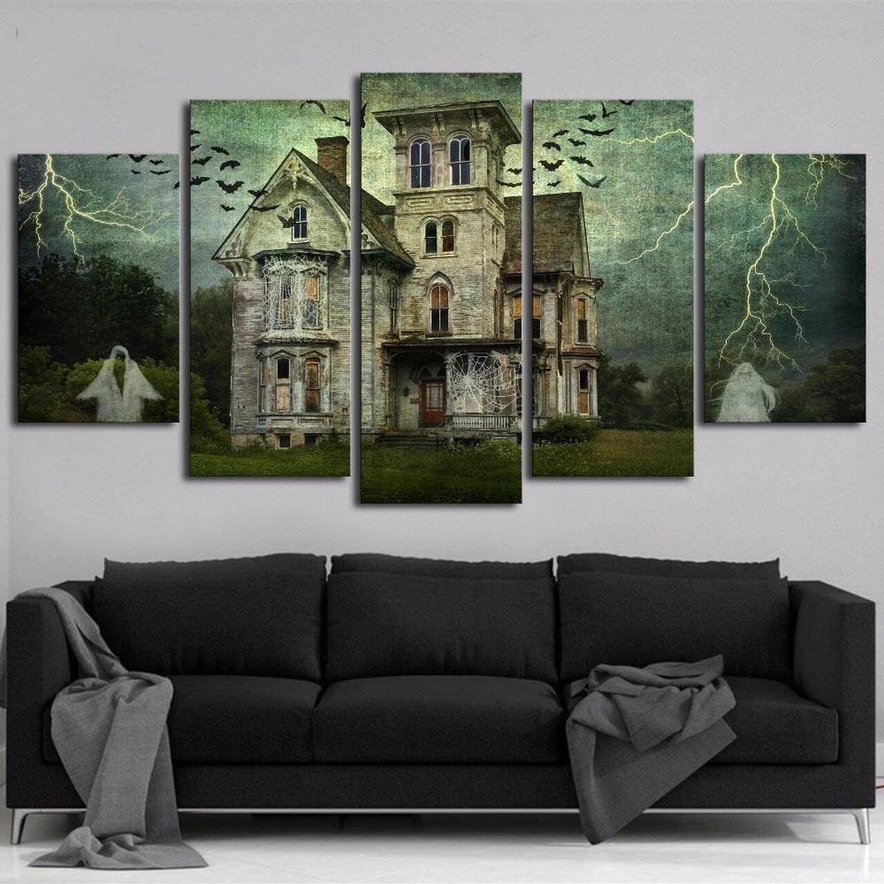 Ghost Castle Canvas Wall Art