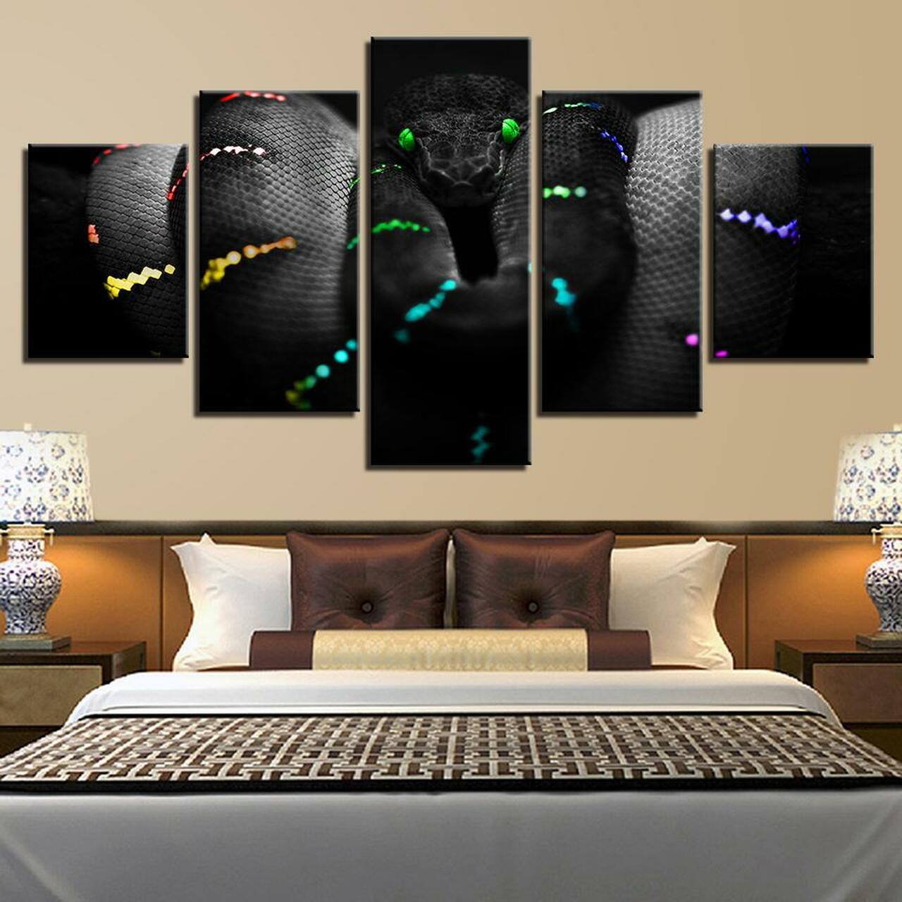 Glowing Snake Canvas Wall Art