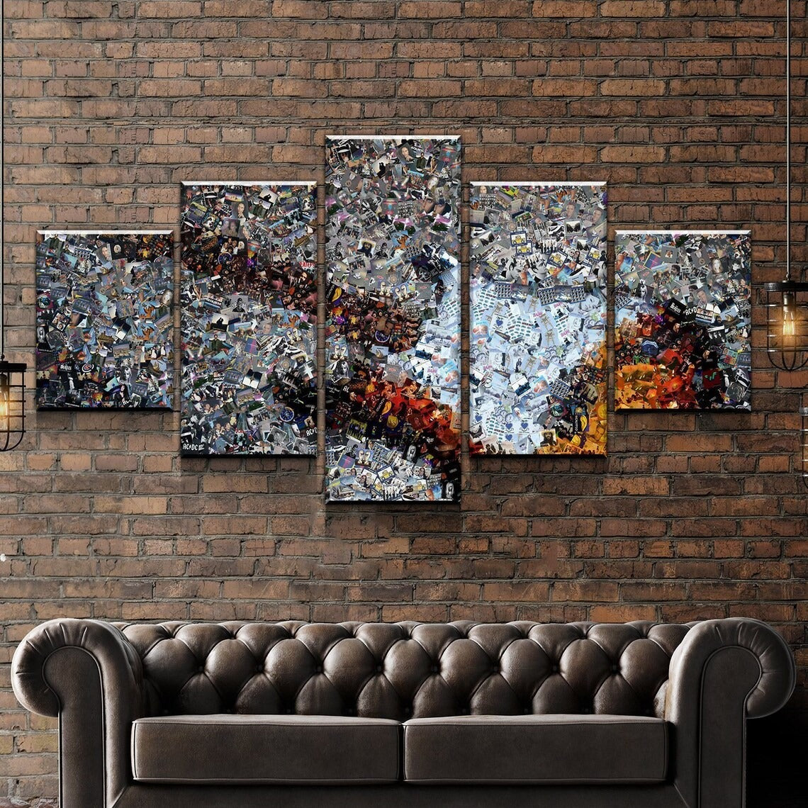 Guitar Collage Music Canvas Wall Art