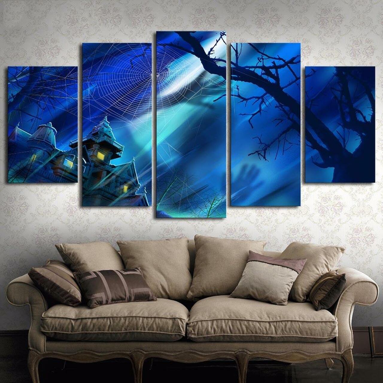 Halloween Castle Canvas Wall Art