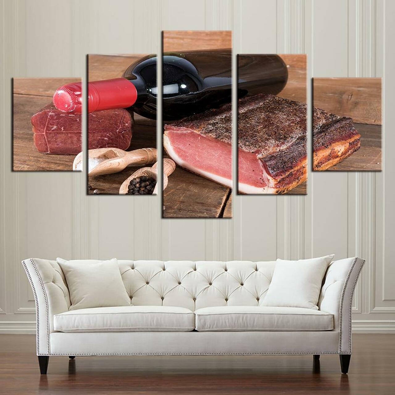 Ham And Wine Canvas Wall Art