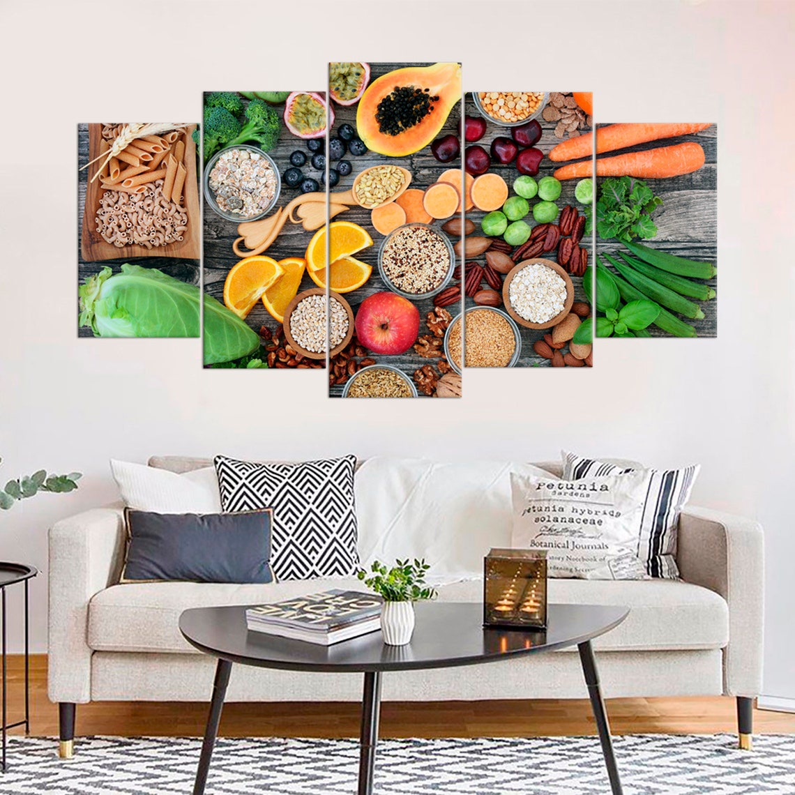 Healthy Foods Fruit Vegetables Canvas Wall Art