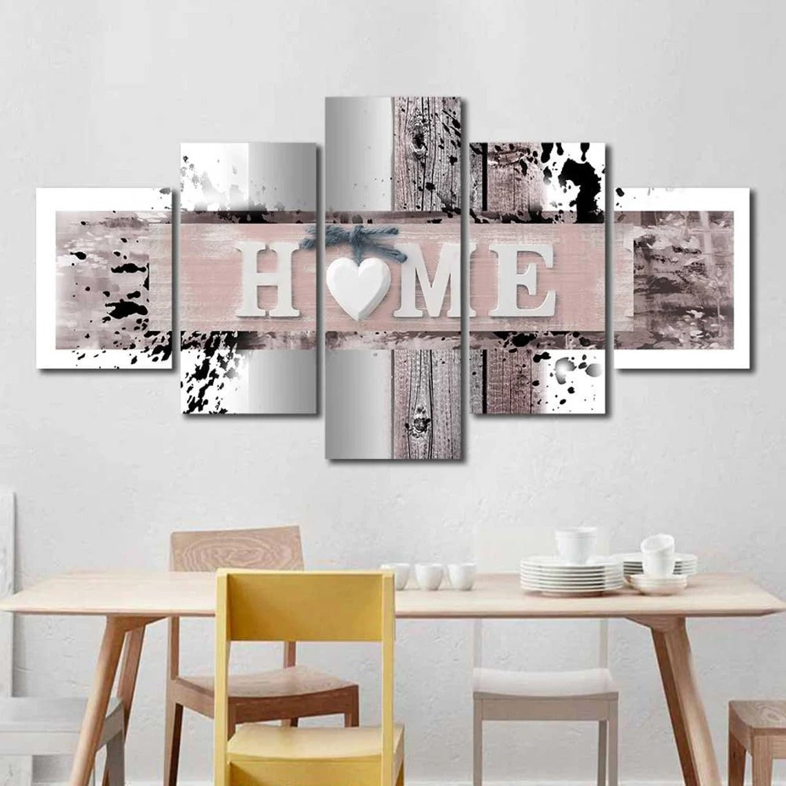 Home Abstract With Heart Canvas Wall Art