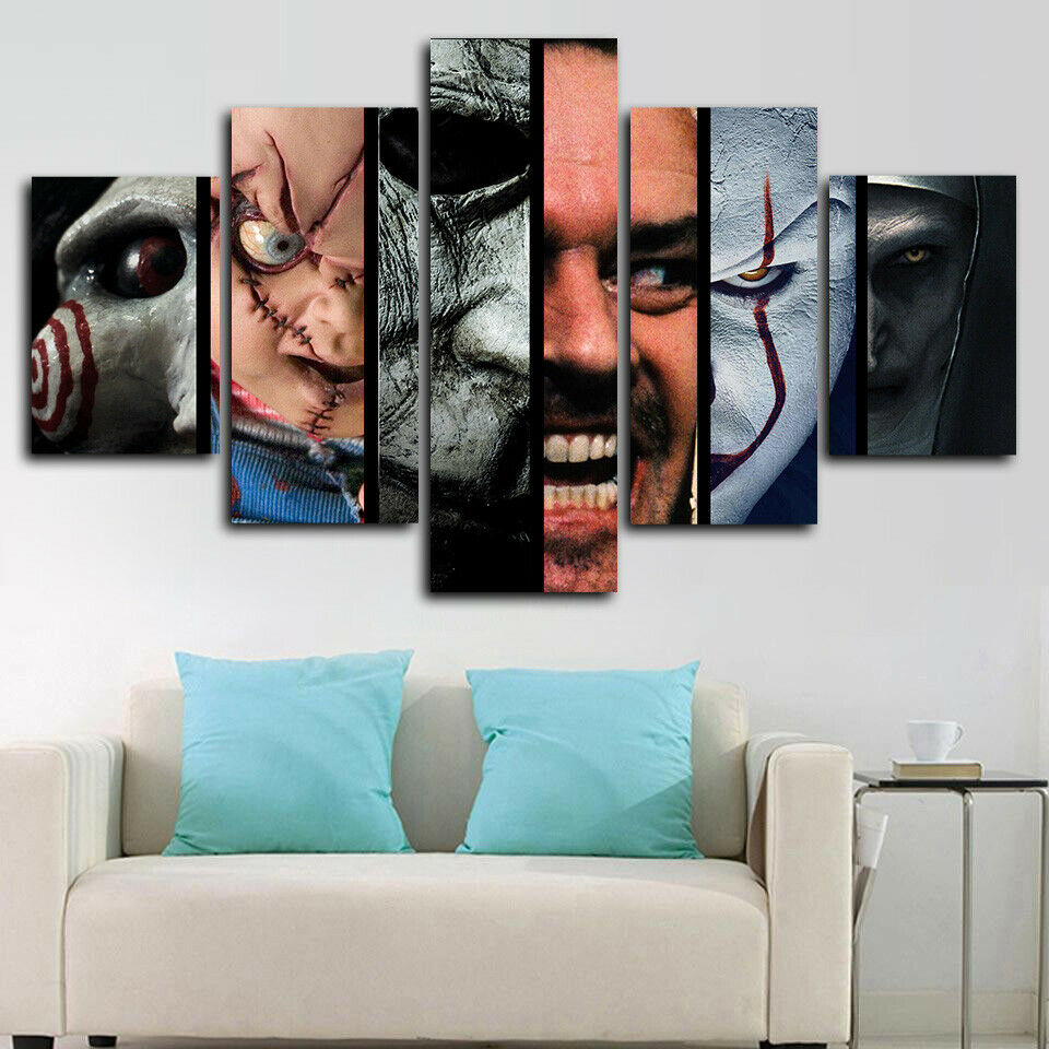 Horror Movie Scary Character Canvas Wall Art