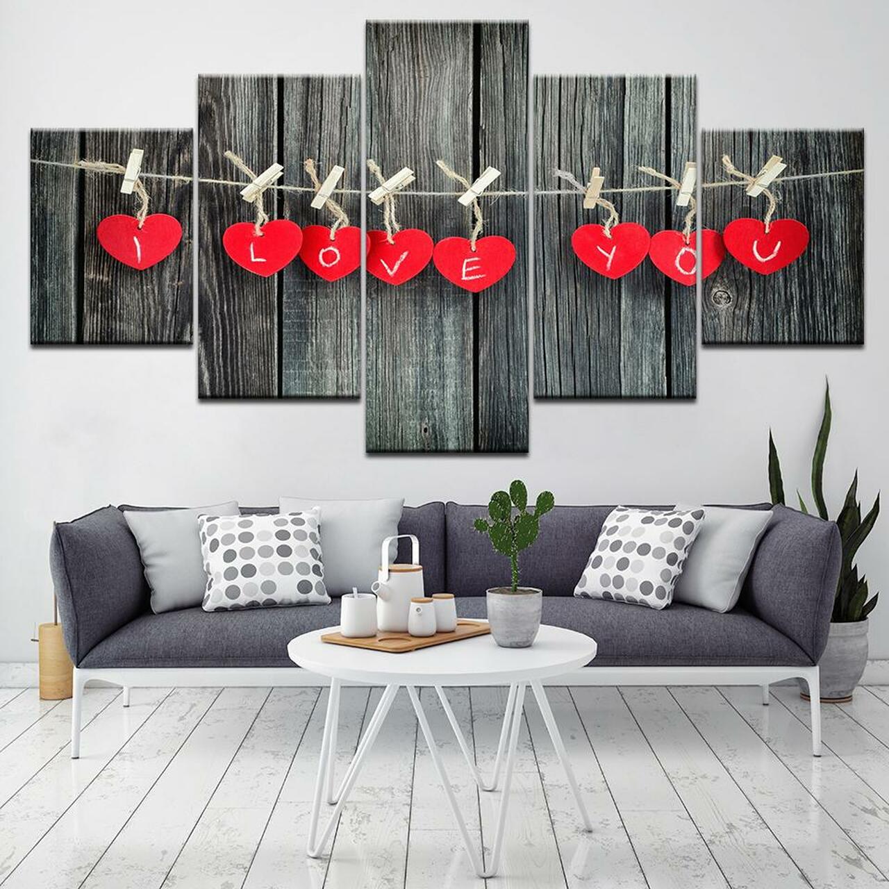 I Love You On Strings Canvas Wall Art