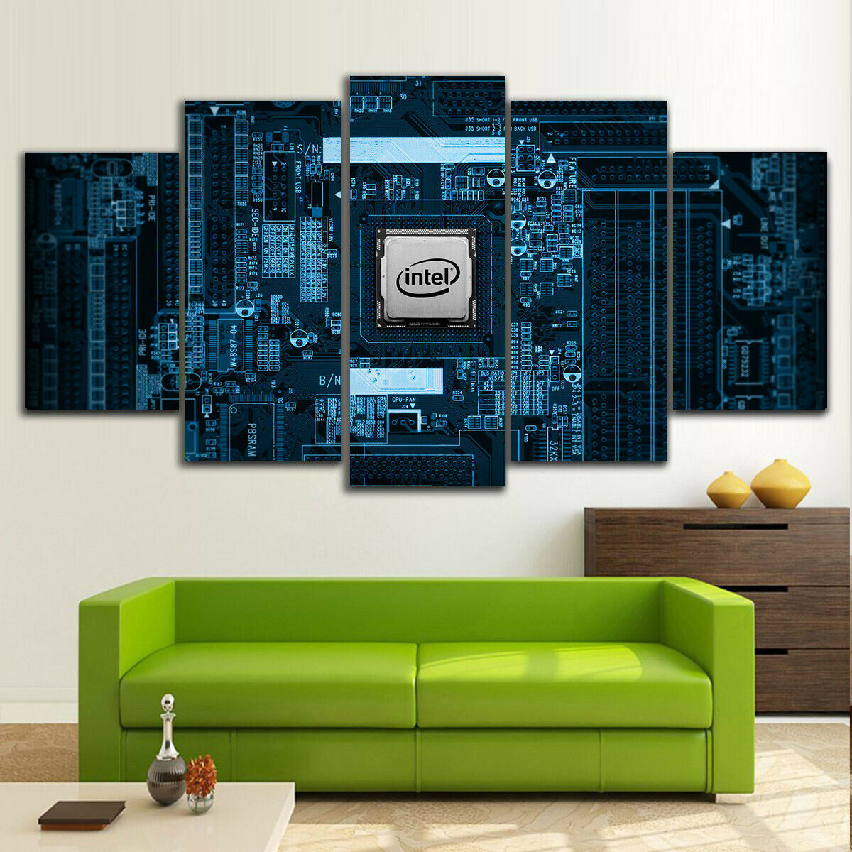 Intel Motherboard Logo Design Canvas Wall Art