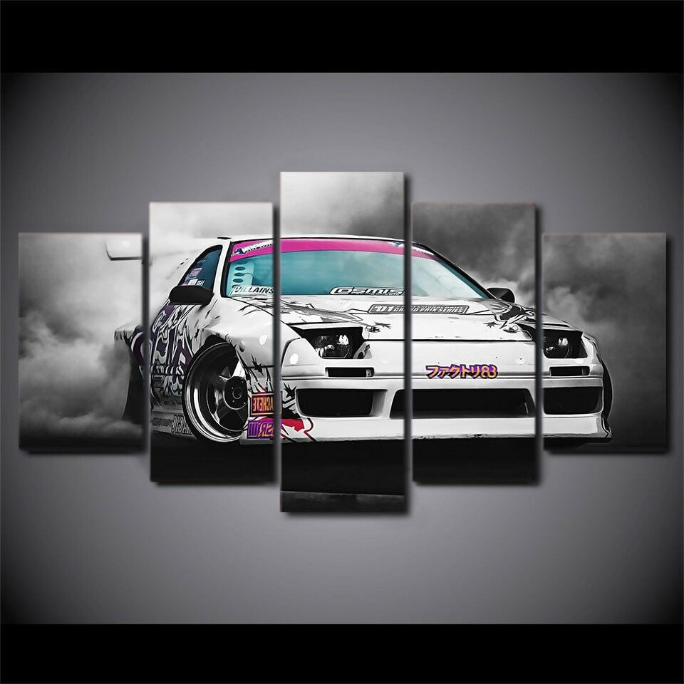 Japanese Mazda Rx-7 Drift Car Canvas Wall Art