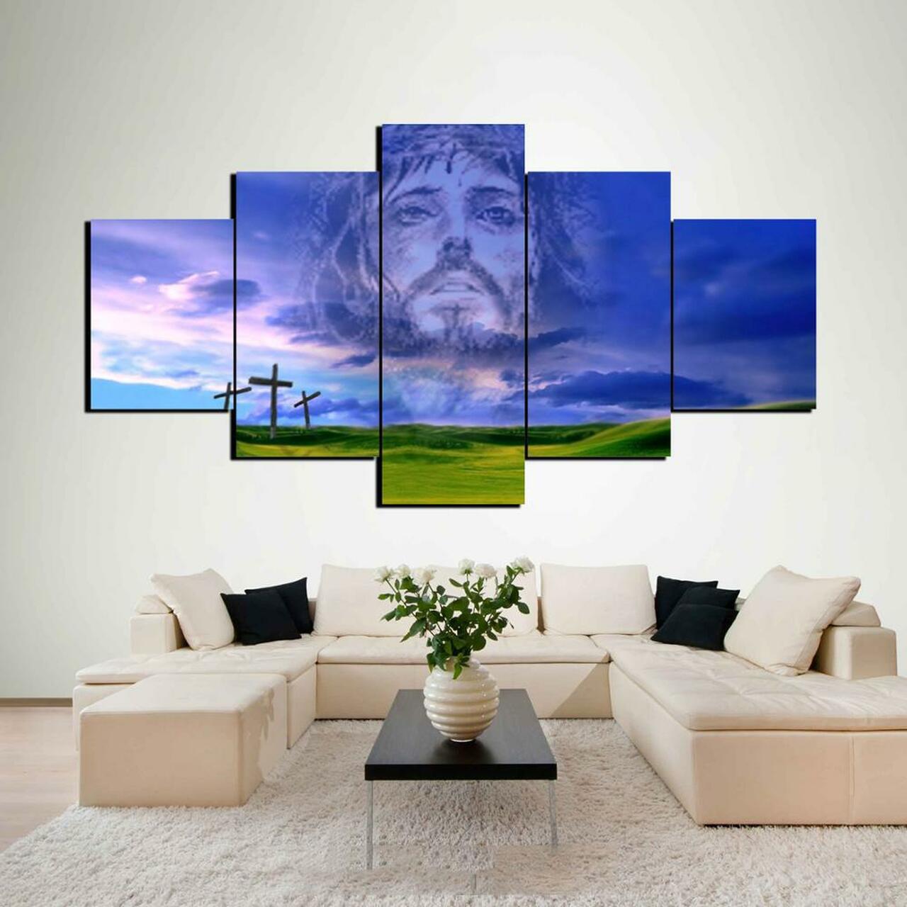 Jesus Christ In The Sky Canvas Wall Art