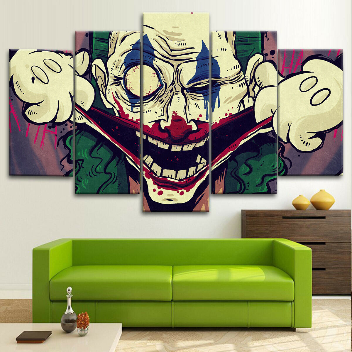 Joker Mad Clown Villain Canvas Wall Art