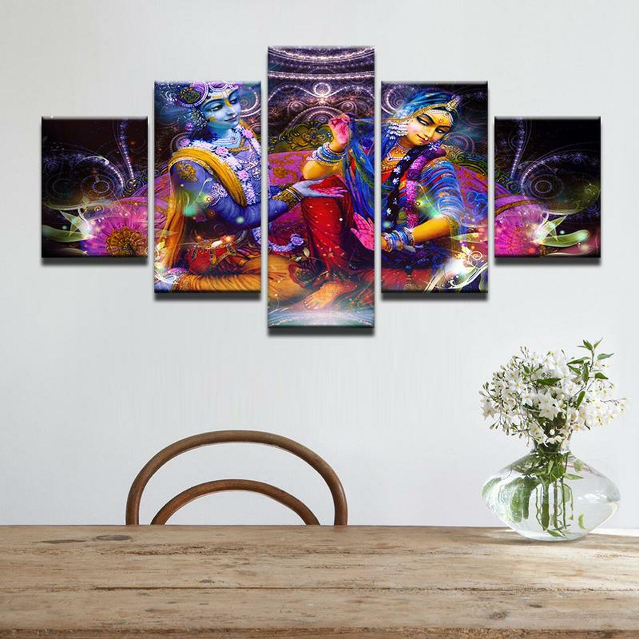 Krishna Radhe Leela Canvas Wall Art