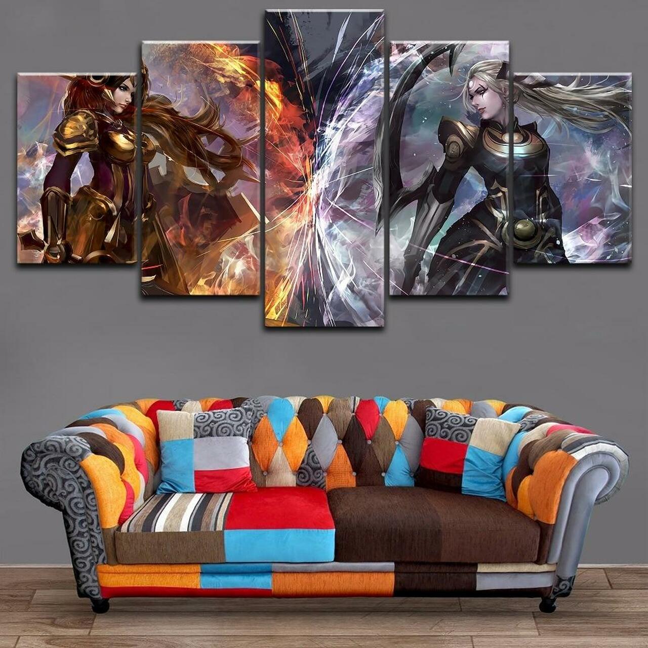 League Of Legends Diana And Leona Canvas Wall Art