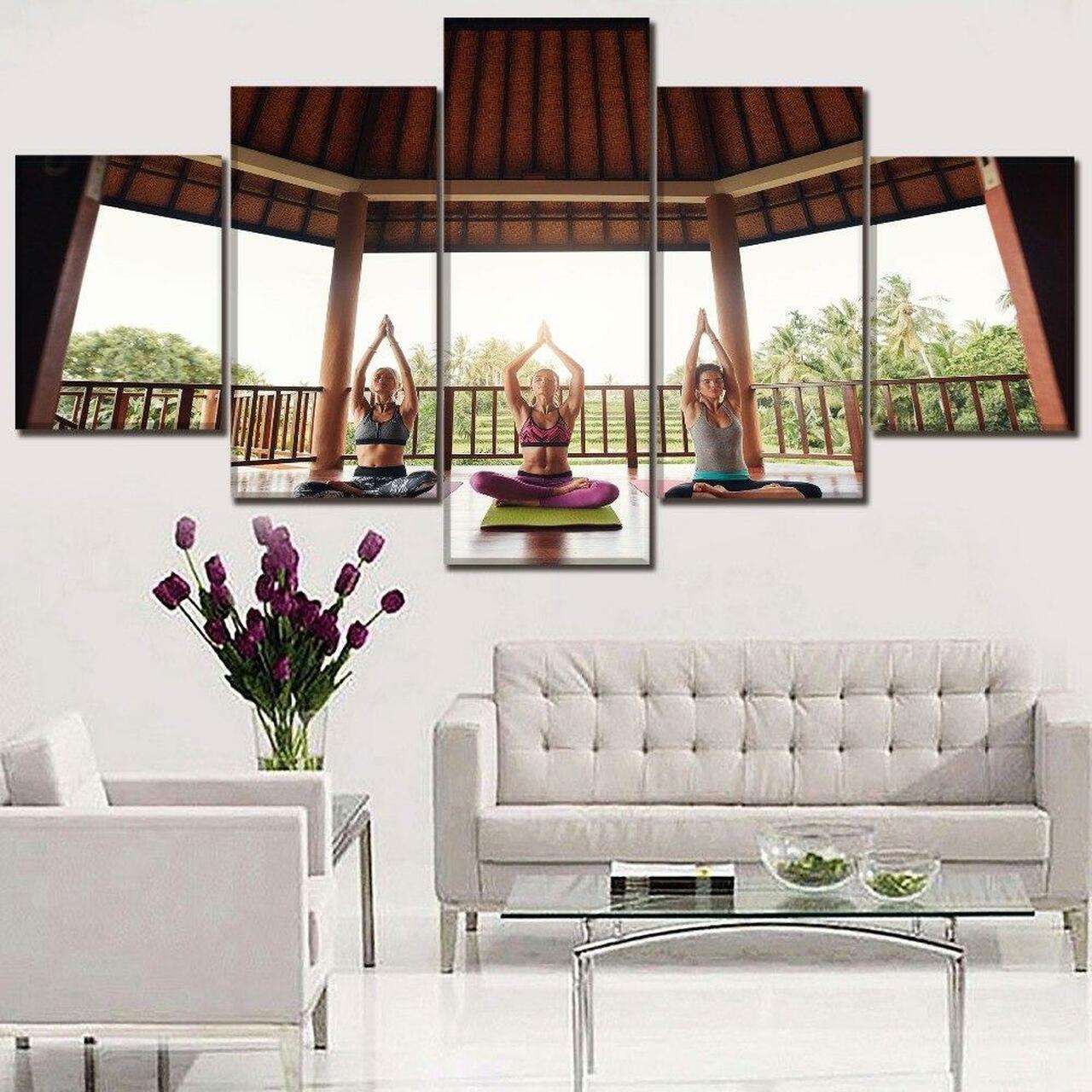 Let Us Do Yoga Canvas Wall Art