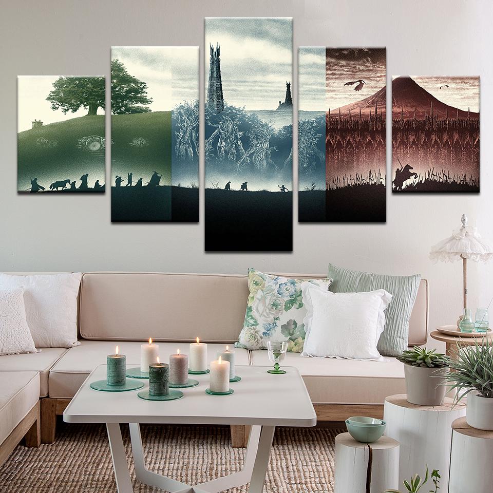 Lord Of The Rings Trilogy Inspired Canvas Wall Art