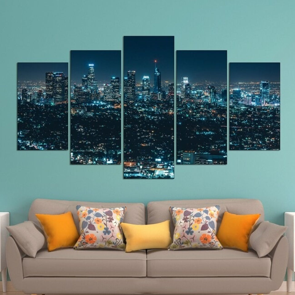 Los Angeles Skyline City Canvas Wall Art