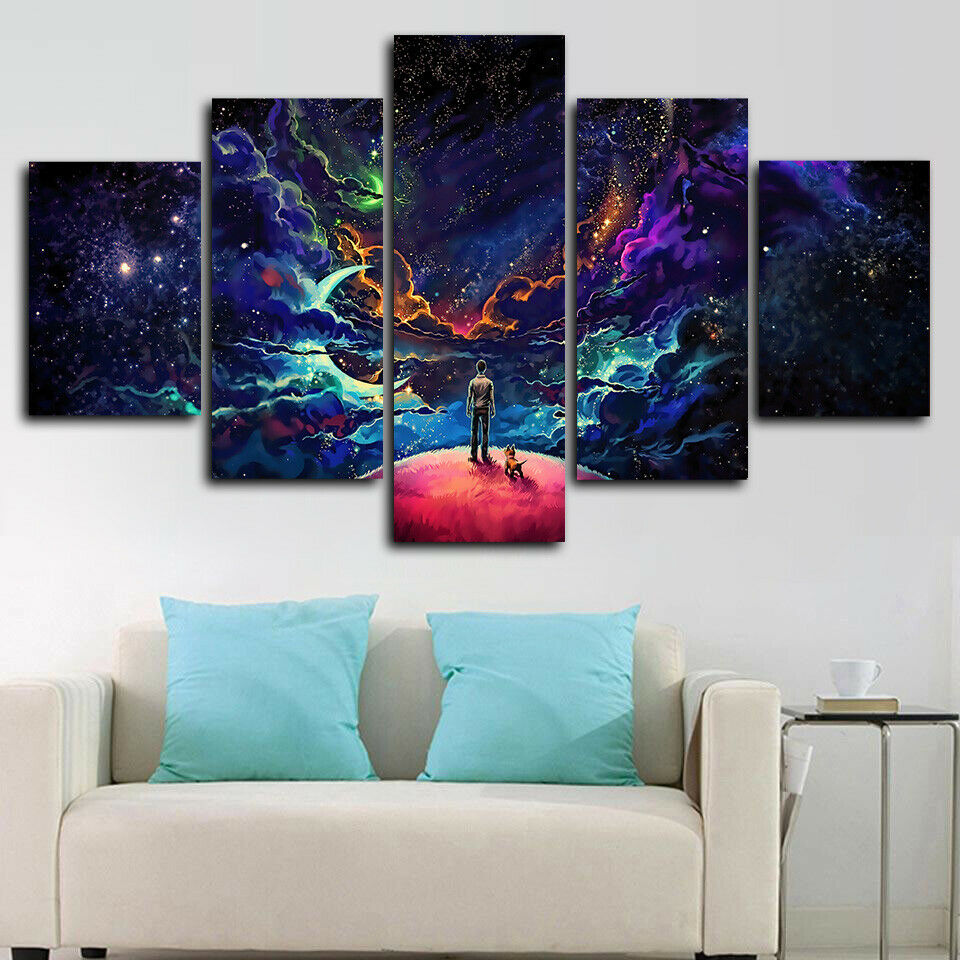Luminous Space Journey Stars Galaxy Canvas Wall Art