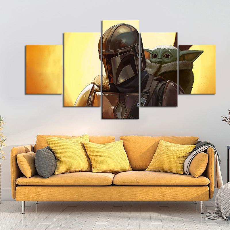 Mandalorian Star Wars Movie Canvas Wall Art Mandalorian Star Wars Movie Canvas Wall Art