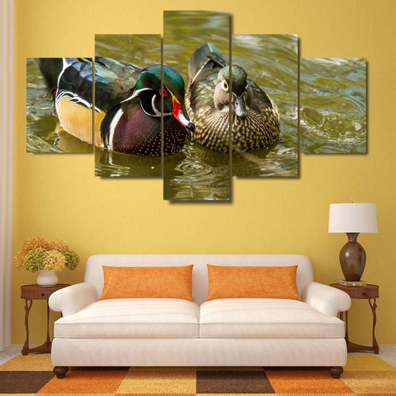 Mandarin Ducks Canvas Wall Art