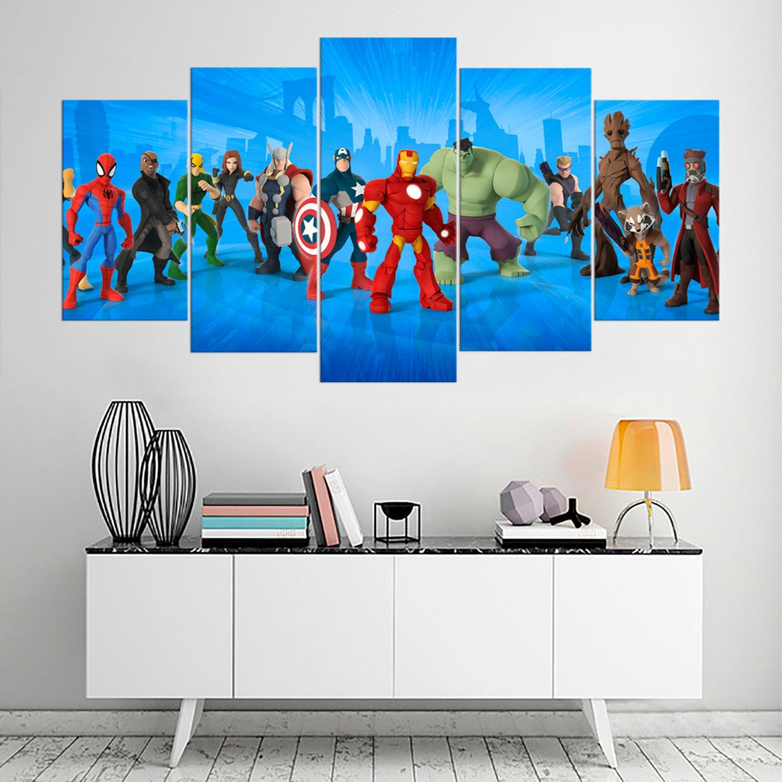 Marvel Hulk Captain America Iron Man Canvas Wall Art