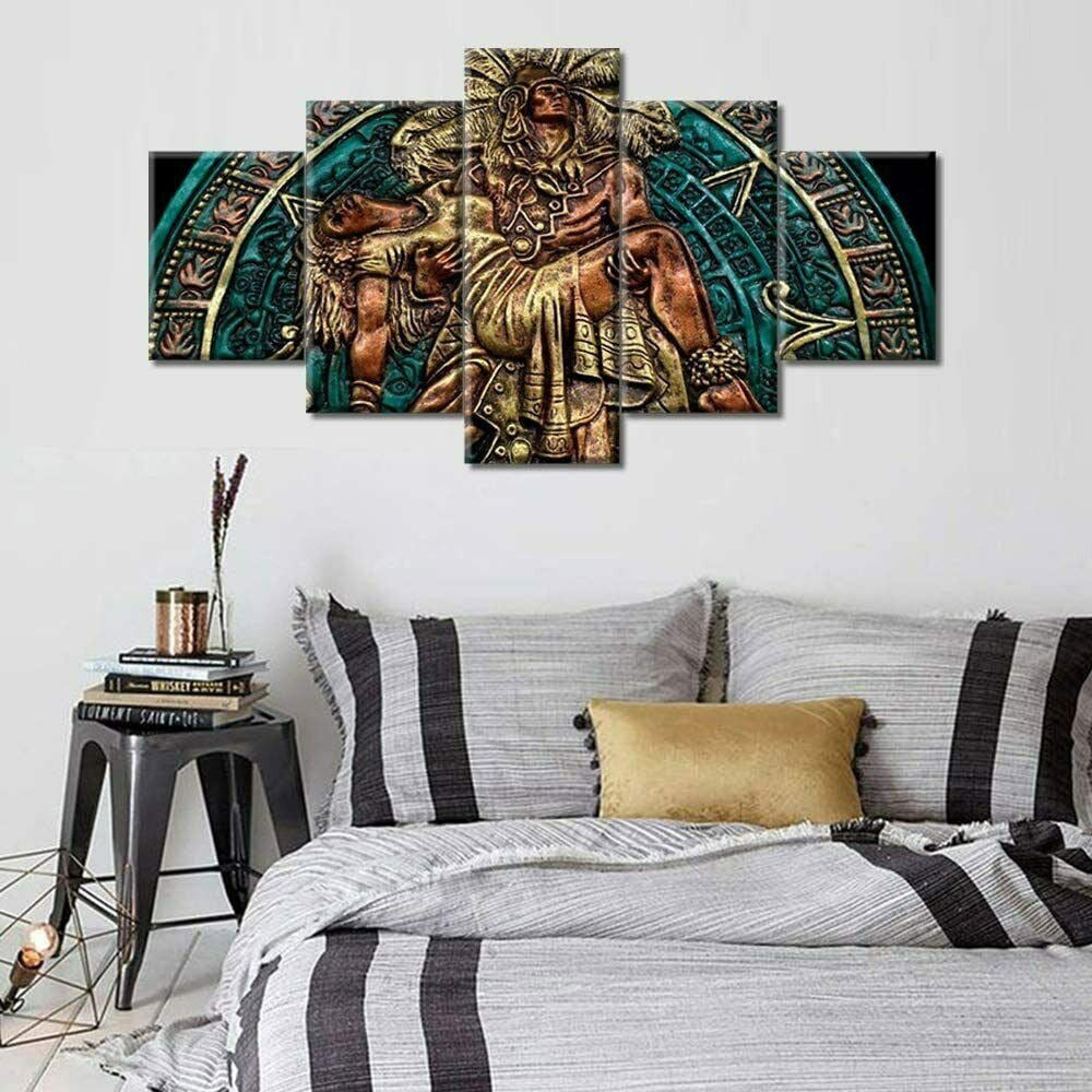 Maya Aztec Mexico Warrior Canvas Wall Art